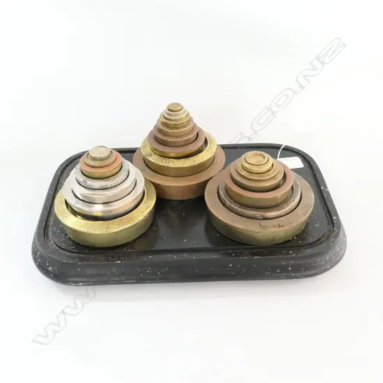 THREE SETS OF NESTING WEIGHTS (IMPERIAL, VARIOUS METAL)